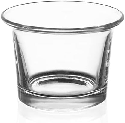 WGV Flare Lip Cylinder Tea Light Votive Candle Holder 2.4" W x 1.75" H, Clear Oyster Glass Cup, Small Accent Decor, 6 Pieces
