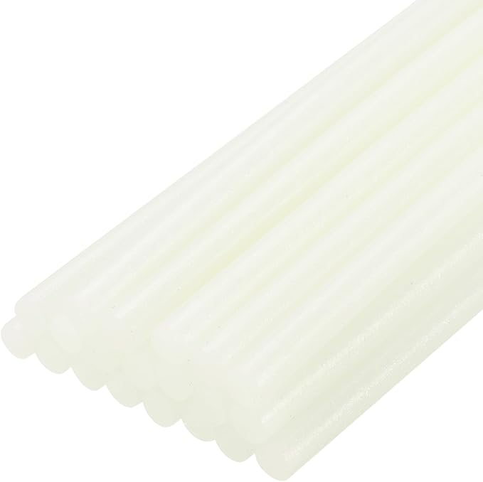 uxcell 20pcs Hot Glue Sticks for Glue Gun 11mm/0.43-inch x 8-inch Mini Hot Melt Adhesive Glue Stick Glitter White