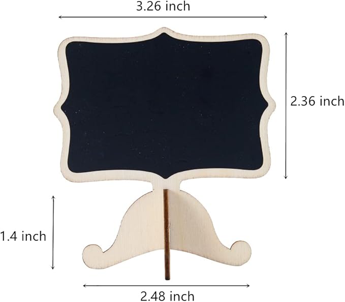 Reusable 20 Pcs Mini Chalkboard Signs with Easel Stand for Food Labels, Weddings, Birthday Parties, Message Board Signs and Event Decorations,Include 12 Colors Water-Based Chalks