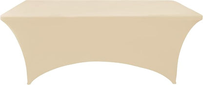 2-Pack 6ft Spandex Table Covers for Rectangle Standard Folding Tables - Wrinkle Resistant Stretch Tablecloths - Ultimate Fitted Table Protector for Parties, Trade Shows, Banquet