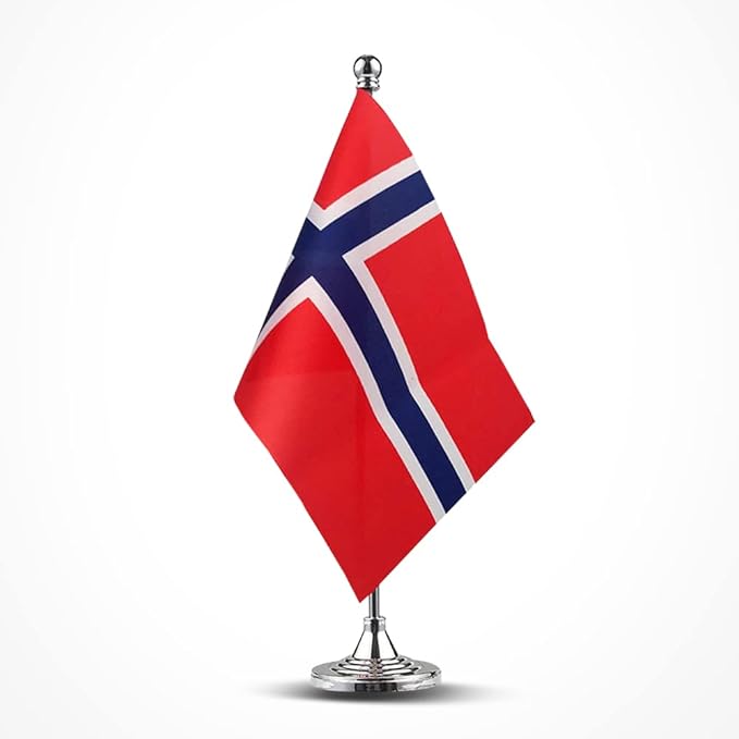 Norway Flag Norwegian Flags, Small Mini Norwegian Desk Flag, Used for Table Office Classroom Home Patriotic Events Decorations