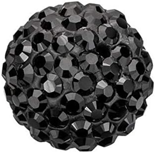 25pcs Adabele Grade A Suncatcher Crystal Rhinestone Pave Loose Beads 10mm Jet Black Polymer Clay Disco Ball Spacers Compatible with Shamballa All Craft Jewelry Making DB10-23