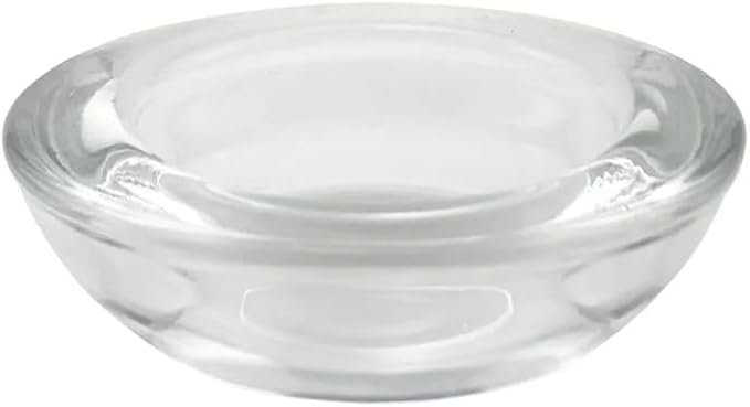 WGV Sturdy Tea Light Votive Candle Holder 3" W, Clear Heavy Thick Chubby Plate Bowl Glass, Small Accent Decor, 6 Pieces