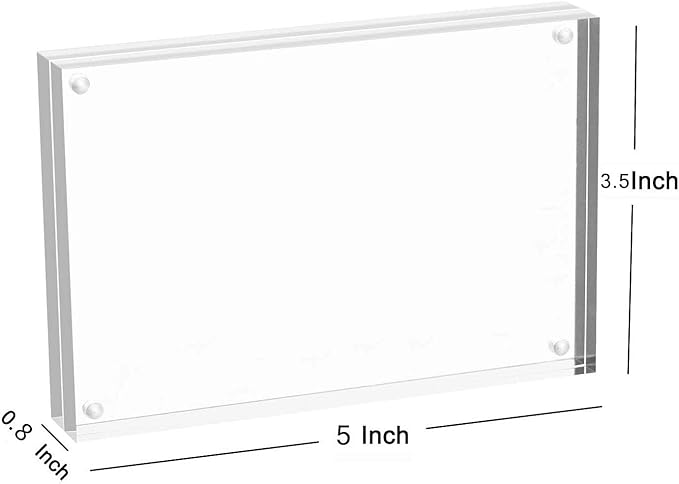Magicool Premium Acrylic Photo Frame- Magnet Photo Frame -Double Sied Thick Desktop Frames (3.5x5 5 pack)