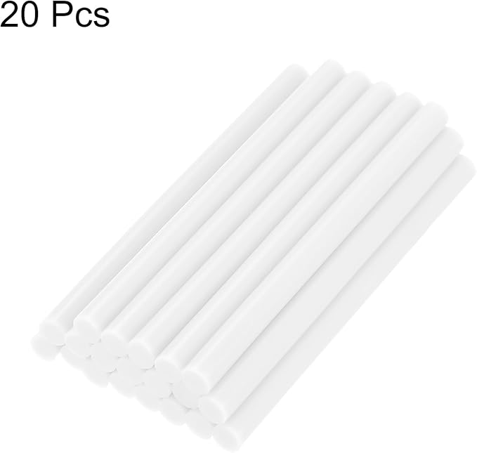 uxcell 20pcs Hot Glue Sticks for Glue Gun 7mm/0.27-inch x 4-inch Mini Hot Melt Adhesive Glue Stick Cream