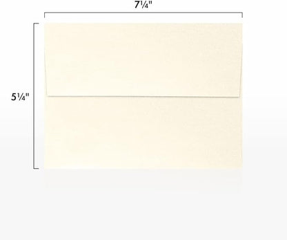 LUXPaper A7 Invitation Envelopes | Peel & Press | 5 1/4" x 7 1/4" | Champagne Metallic | 80lb. Text | 50 Qty