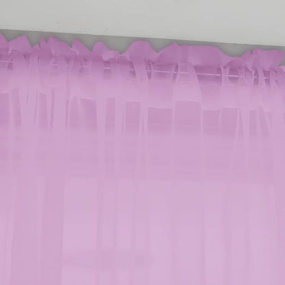Window Pink Sheer Curtains 90 Inches Long 2 Panels Sheer Curtain Basic Rod Pocket Panel for Bedroom Children Living Room Yard Kitchen (Pink, 52" W x 90" L | 2 pcs)