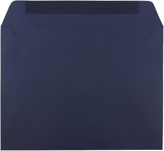 JAM PAPER 9 x 12 Booklet Premium Envelopes - Navy Blue - Bulk 250/Box
