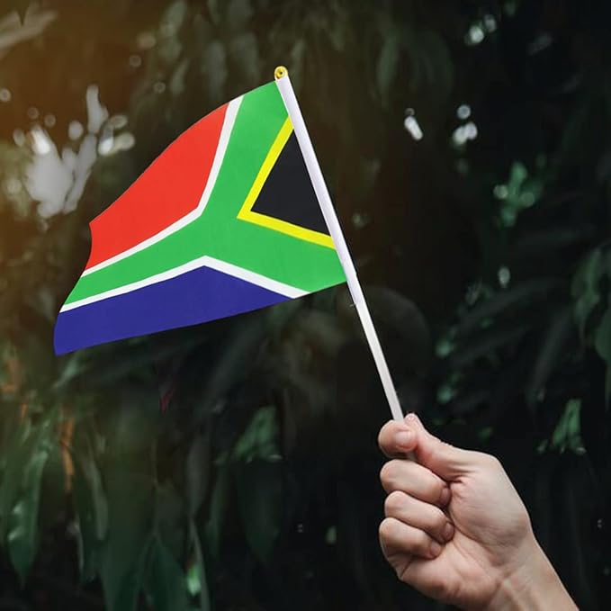 South Africa Flag South African Flag, Small Mini Handheld South Africa Flags on Stick, Ideal for Party Parades Sports Events Patriotic Festival Decorations