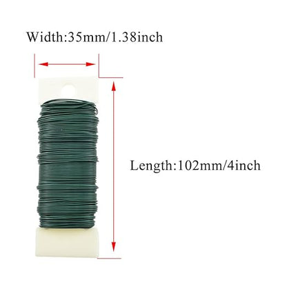 HAHIYO 22Gauge Green Flexible Metal Floral Wire - 1 Roll, 38 Yards (115 Feet) for Crafts, Christmas Wreaths, Tree & Flower Arrangement, Wedding DIY