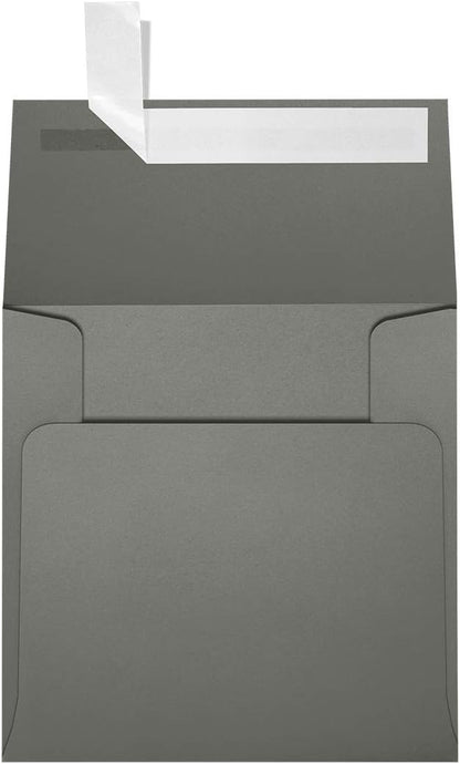 LUXPaper Square Invitation Envelopes | Peel & Press | 3 1/4" x 3 1/4" | Smoke Gray | 80lb. Text | 50 Qty