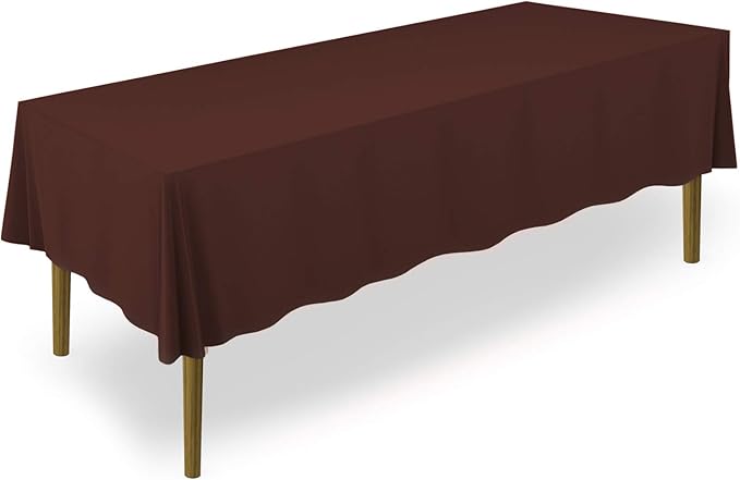 Lann's Linens - 10 Premium 60" x 126" Tablecloths for Wedding/Banquet/Restaurant - Rectangular Polyester Fabric Table Cloth - Chocolate Brown