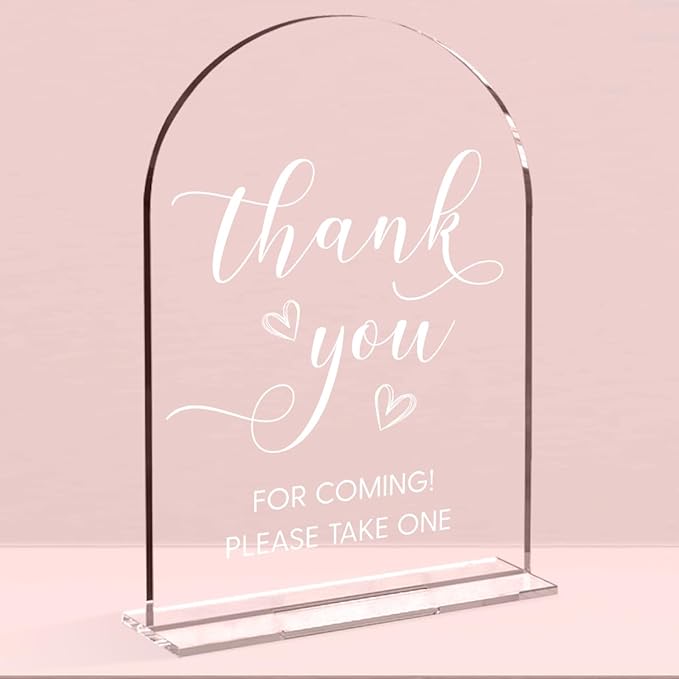 Wedding Sign，Thank You For Coming Sign，Kids Wedding Activities Acrylic Plaque, Wedding Favors For Kids, Please Help Yourself Sign, Wedding Signs For Ceremony And Reception 5 x 7 Inch (White)