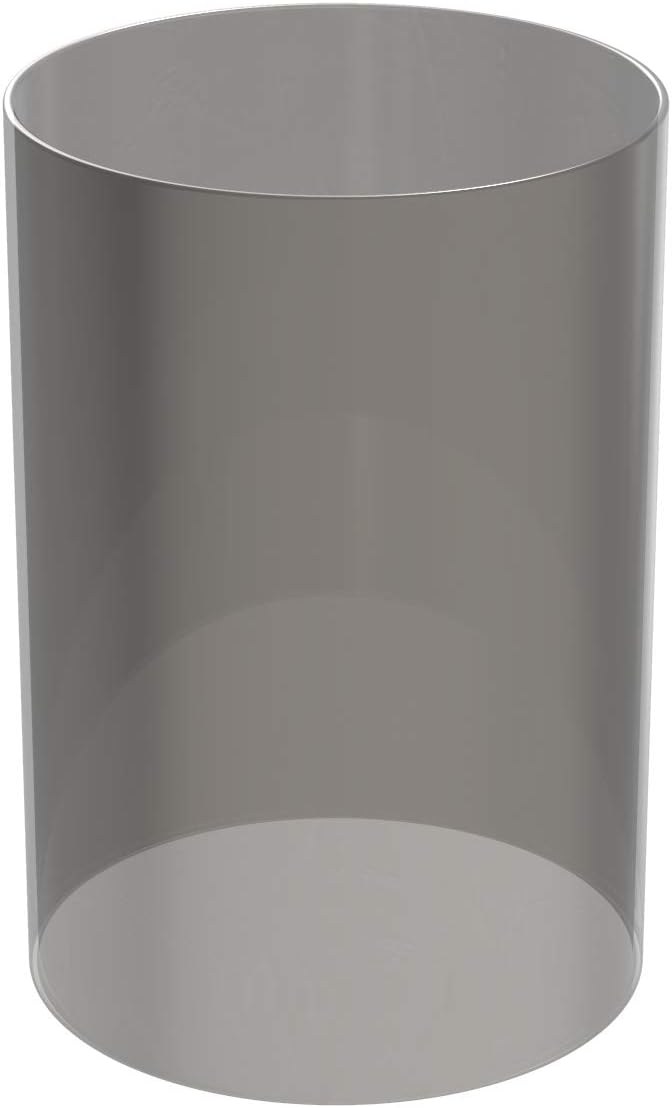 Electroplated Glass Hurricane Mirror Effect Cylinder Candle Holder Bottomless Glass Sleeve Lamp Shade Replacement (Grey,3X8)