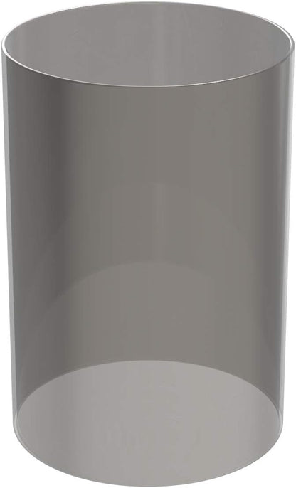 Electroplated Glass Hurricane Mirror Effect Cylinder Candle Holder Bottomless Glass Sleeve Lamp Shade Replacement (Grey,3.5X4)