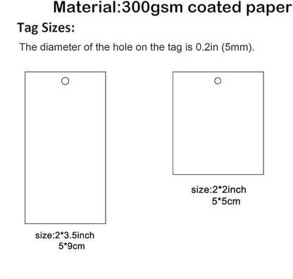 500 Pcs Custom Hang Tags,Personalized Your Logo Photo and Text Design Price Tags Jewelry Hang Tags Labels (Gift Tag Rope)