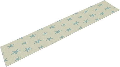 Sea Turtle Table Runner Marine Life Starfish Nautical Blue Green Ocean Theme Kitchen Table Decorations for Indoor Outdoor Home Party Decorations 13 * 108 Inch