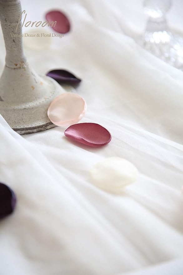 Floroom 300pcs Rose Petals Plum Fake Faux Silk Flower Petals for Wedding Flower Girl Basket Aisle Runner Scatter Dinner Table Centerpieces Party Confetti Bridal Shower Romantic Night Favors Decoration
