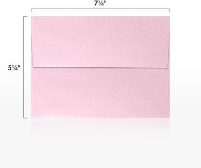 LUXPaper A7 Invitation Envelopes | Peel & Press | 5 1/4" x 7 1/4" | Rose Quartz Metallic | 80lb. Text | 500 Qty
