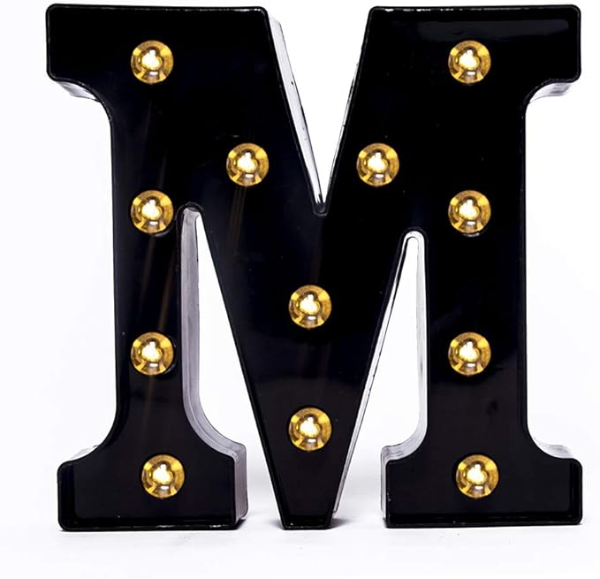 Foaky Black LED Marquee Number Lights Sign Light Up Marquee Number Lights Sign for Night Light Wedding Birthday Party Battery Powered Christmas Lamp Home Bar Decoration
