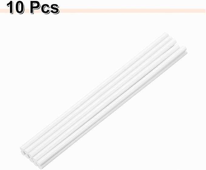 HARFINGTON 10pcs Hot Glue Sticks 0.28" Dia x 9.84" Long EVA Mini Hot Melt Adhesive Glue Stick for Hot Melt Gun Wood Plastic Glass Flowers Fabrics Foam, White