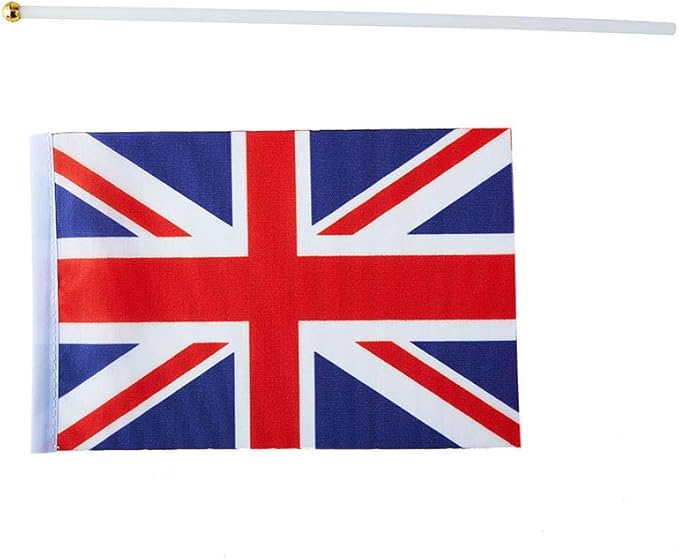 UK Flag British Flag, Small Mini Handheld UK Flags on Stick, Ideal for Party Parades Sports Events Patriotic Festival Decorations