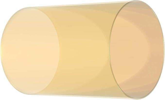 Electroplated Glass Hurricane Mirror Effect Cylinder Candle Holder Bottomless Glass Sleeve Lamp Shade Replacement (Gold,2.5X10)