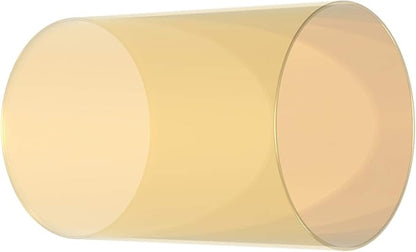 Electroplated Glass Hurricane Mirror Effect Cylinder Candle Holder Bottomless Glass Sleeve Lamp Shade Replacement (Gold,3.5X12)