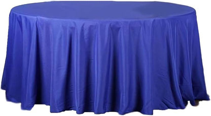 Efavormart Round Tablecloth, 120 Inch Stain & Wrinkle Resistant Washable Table Cloth, Decorative Polyester Fabric Table Cover for Banquet, Wedding, Dining - Royal Blue