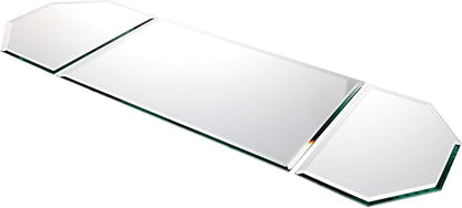 Plymor 36" x 12" Runner Set, 5mm Thick Beveled Glass Mirror, Pack of 2