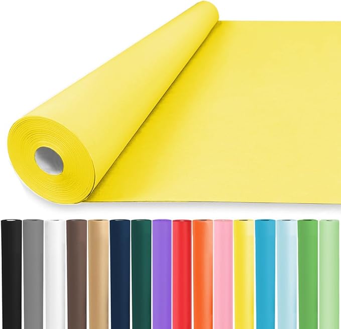 Vanhench 30"×1200"(100') Yellow Wrapping Paper Roll, Art Craft Paper, Color Bulletin Board Paper Bouquet Flower Wrapping, Perfect for Birthday, Mother's Day, Holiday, Wedding