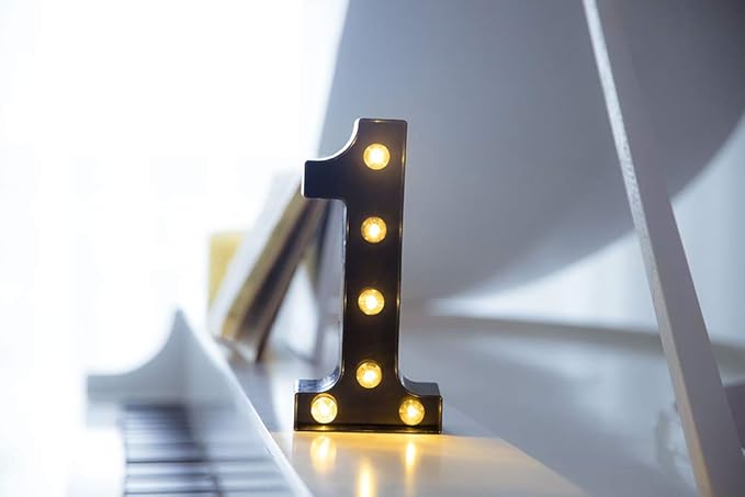 Foaky Black Marquee Numbers, Light Up Numbers, Lights Sign for Night Light Wedding Birthday Party Battery Powered Christmas Lamp Home Bar Decoration