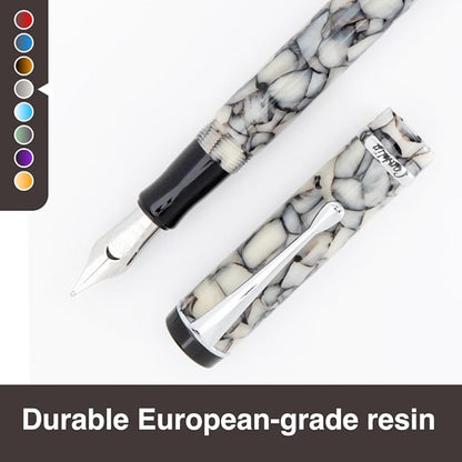Conklin Duragraph Fountain Pen Cracked Ice - Stub Nib, Elegant Tool for Calligraphy & Signatures