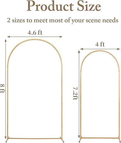 Metal Arch Backdrop Stand and Cover Set, 8FT, 7.2FT Party Backdrop, Easy to Assemble, Backdrop Stand for Parties, Birthday, Baby Shower