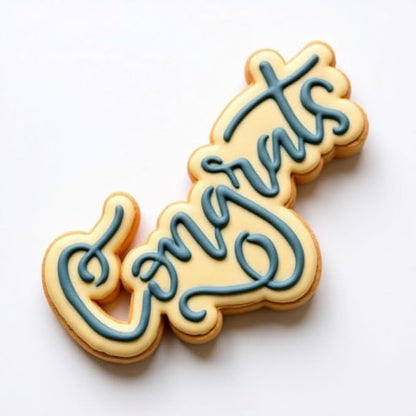 Congrats Hand Lettered Stencil and Cookie Cutter, Cookie Stencil, Cutter Stenci(Congrats)
