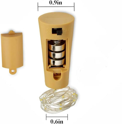 Wine Bottle Lights with Cork Switch, 15 LED 8 Pack Battery Operated Mini Fairy Copper Wire Cork String Lights for Party Wedding Christmas Festival Decoration (Warm White)