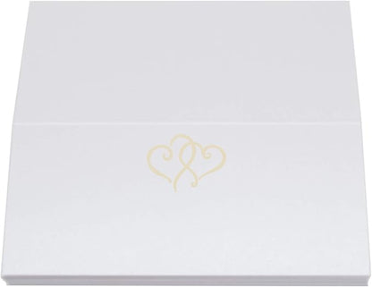 Linked Hearts Place Cards, Ivory (Choose Color), Set of 25, Pre-cut and Scored - Wedding, Party, Dinner, and Special Events - Made in the USA