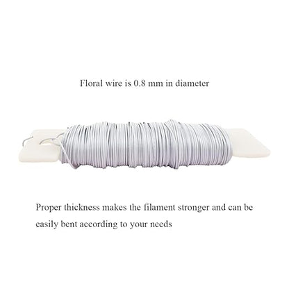 HAHIYO 22Gauge White 3Roll Total 115Yards(345Feet) Metal Floral Wire Flexible Paddle Wire for Crafts Christmas Wreaths Tree Flower Arrangement Bouquet Wrapping Wedding DIY