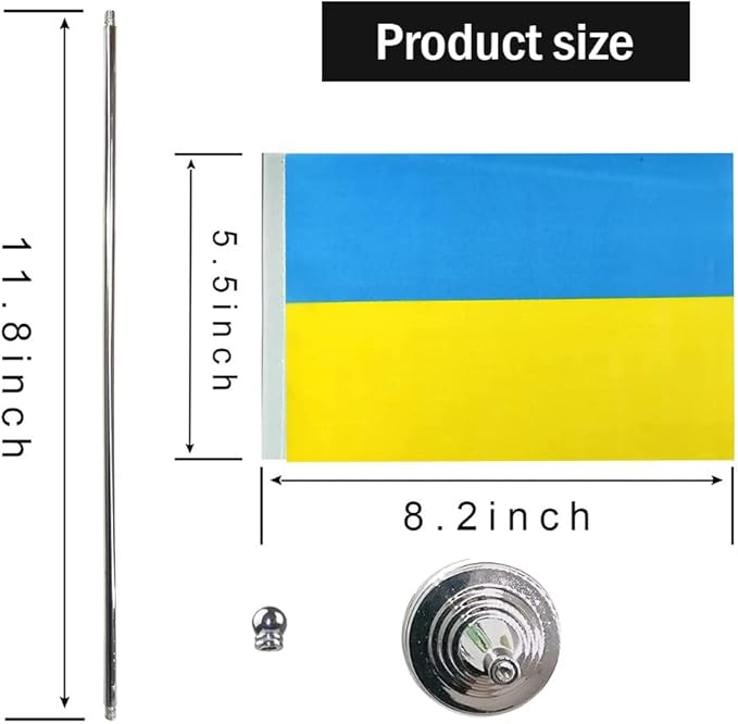 Ukraine Flag Ukrainian Flags, Small Mini Ukrainian Desk Flag, Used for Table Office Classroom Home Patriotic Events Decorations