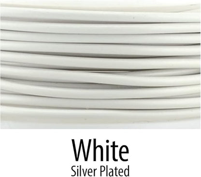 Artistic Wire, 28 Gauge Silver Plated Tarnish Resistant Colored Copper Craft Jewelry Wrapping Wire, Pearl Silver, 40 yd