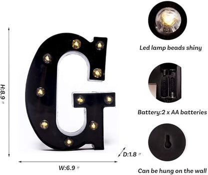 Foaky Black LED Marquee Number Lights Sign Light Up Marquee Number Lights Sign for Night Light Wedding Birthday Party Battery Powered Christmas Lamp Home Bar Decoration