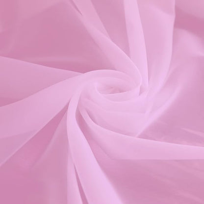 Window Pink Sheer Curtains 90 Inches Long 2 Panels Sheer Curtain Basic Rod Pocket Panel for Bedroom Children Living Room Yard Kitchen (Pink, 52" W x 90" L | 2 pcs)