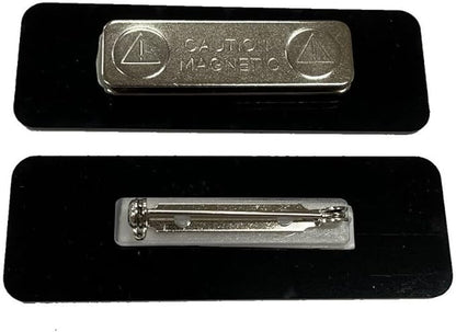Custom Engraved Name Tag 1" x 3" Personalized Badge Magnetic or Pin Backing Made in The USA by Gem Awards (Gold)