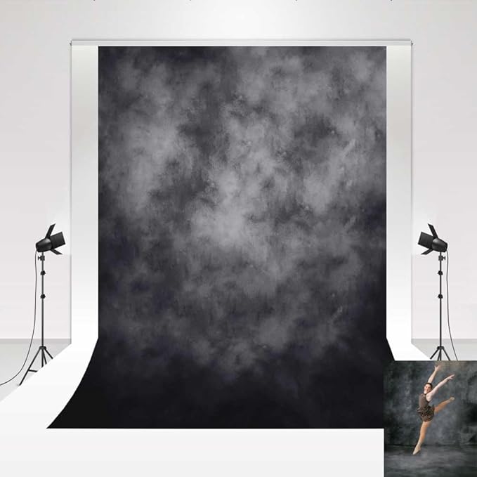 Kate 5x7ft/1.5x2.2m Medium Grey Portrait Backdrop Headshot Background Gray Texture Fabric Photography Studio Props