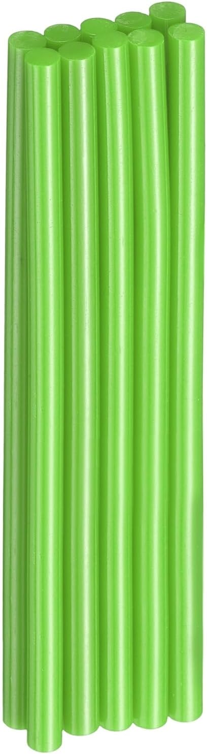 HARFINGTON 10pcs Hot Glue Sticks 0.28" Dia x 5.91" Long EVA Mini Hot Melt Adhesive Glue Stick for Hot Melt Gun Wood Plastic Glass Flowers Fabrics Foam, Light Green