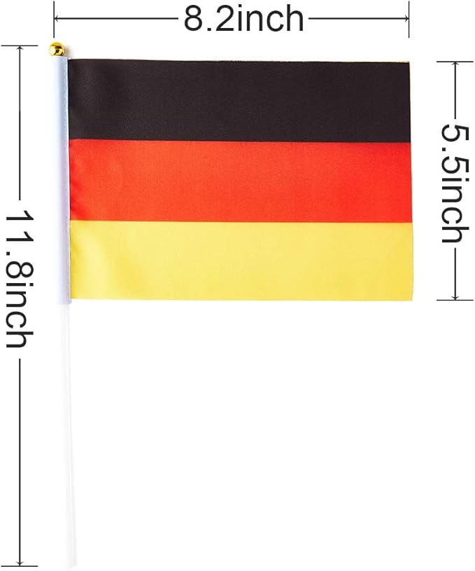 German Flag German Flag, Small Mini Handheld German Flags on Stick, Ideal for Party Parades Sports Events Patriotic Festival Decorations