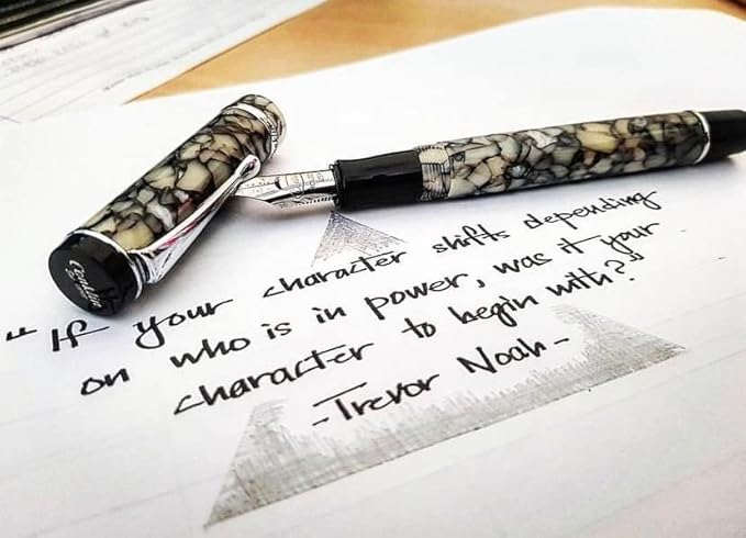 Conklin Duragraph Fountain Pen Cracked Ice - Extra Fine Nib, Precision Writing Instrument with Unique Design