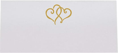 Linked Hearts Printable Place Cards, Gold (Choose Color), Set of 60 (10 Sheets), Laser & Inkjet Printers - Wedding, Party, Dinner, and Special Events - Made in the USA