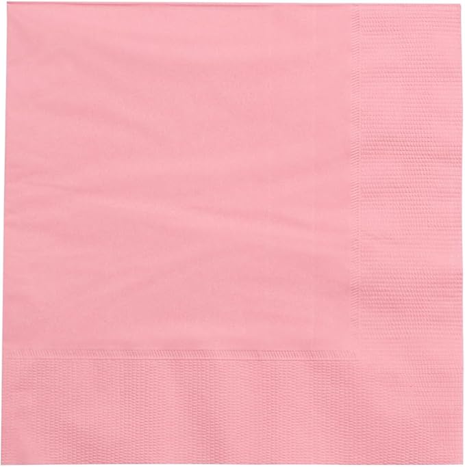 JAM PAPER Medium Lunch Napkins - 6 1/2 x 6 1/2 - Baby Pink Pastel - 50/Pack