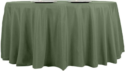 Efavormart Round Tablecloth, 120 Inch Stain & Wrinkle Resistant Washable Table Cloth, Decorative Polyester Fabric Table Cover for Banquet, Wedding, Dining - Willow